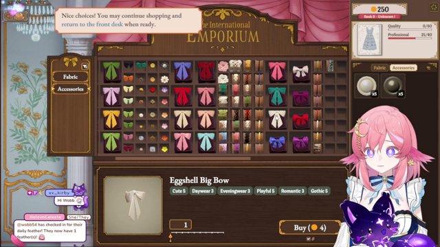 Dressmaker and chatting! 💫🪽 !discord !throne !kofi !socials