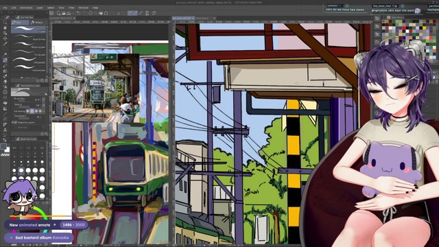 very short art stream (co-working quiet time) 🟣 NEW OUTFIT NEW MERCH 🟣| !shop !site