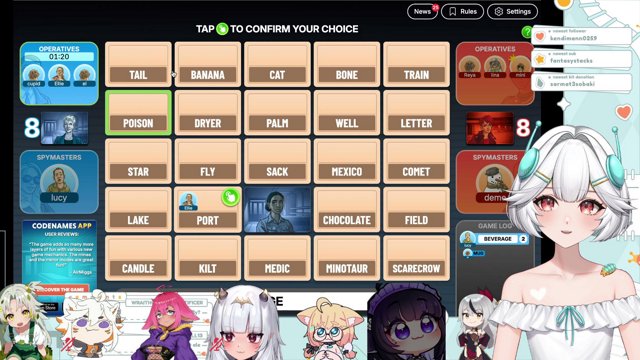 Codenames w/ SO MANY FRIENDS @minikomew @berrycrepe @cerbervt @deme @el_xox @kirana @nekrolina @shoomimi @longlivereya @lucypyre @cupidyle ♡
